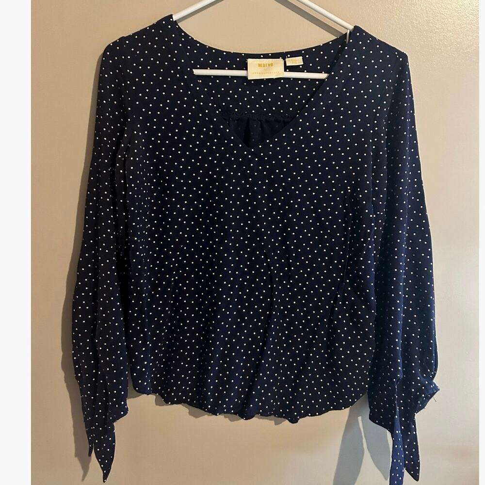 Maeve by Anthropologie Polka Dot Blouse, Size XS